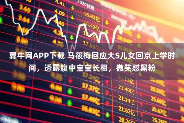 翼牛网APP下载 马筱梅回应大S儿女回京上学时间，透露腹中宝宝长相，微笑怼黑粉